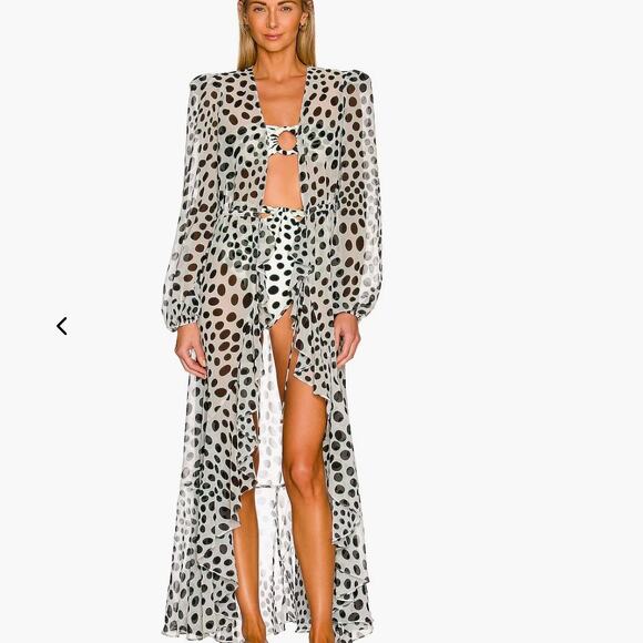 PatBO Dresses & Skirts - PatBO Polka Dot Cutout Ruffle Maxi Dress – Resort Wear Cover Up – Size XS
